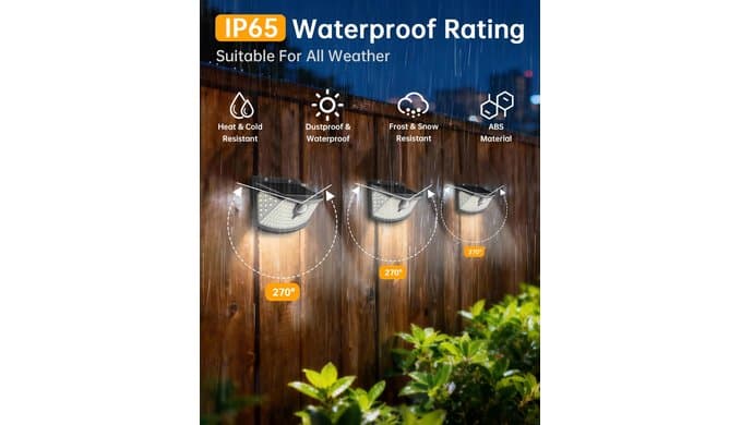 Aootek Solar Motion Sensor Lights Outdoor 120 LEDs, Black, 10 Pack thumbnail 2