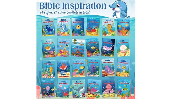 Liliful 24 Pcs Ocean Cartoons Coloring Book Bulk Mini Ocean Cartoons Theme Drawing Book with Sea Creature Shell Patterns Marine Life Goodie Bag Filler Party Favors and Holiday Gifts thumbnail 3