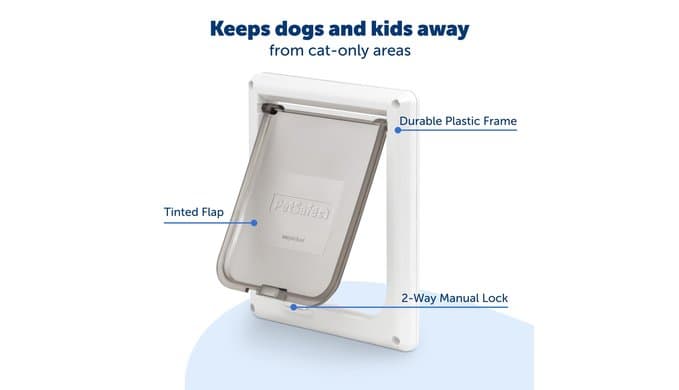 PetSafe Interior Cat Door, 2-Way Lock, White, Cats up to 15 lb thumbnail 4