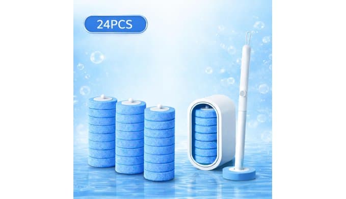 Disposable Toilet Brush with 24 Refills, Toilet Wand Kit with Holder, Wall Mounted Toilet Brush Set for Deep Cleaning Bathroom Bowl, Hygienic Toilet Bowl Cleaner Kit thumbnail 2
