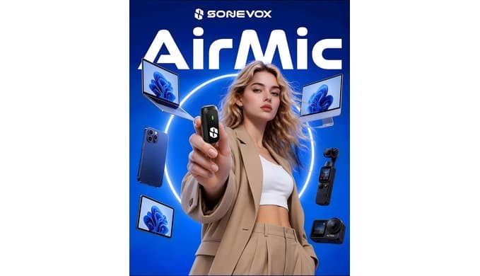 AirMic Mini Wireless Microphone for iPhone & Android (2TX+USB-C RX) thumbnail 5
