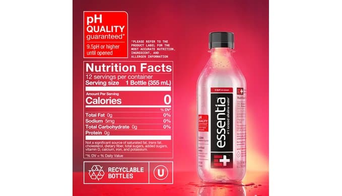 Essentia Ionized Alkaline Water, 9.5+ pH, 99.9% Pure, 12 x 12oz thumbnail 2