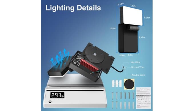 ledmo 60W LED Outdoor Wall Light Switch Control 350° Horizontal/180° Vertical LED Exterior Wall Lights Modern Neighbor Friendly Adjustable Exterior Flood Lighting 5000k for Upper Areas Yard Porch thumbnail 5