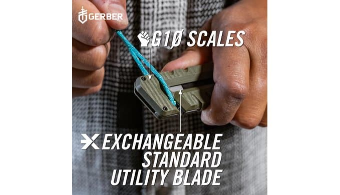 Gerber Prybrid EDC Pocket Knife Multitool 8-in-1 Box Cutter, Green G10 thumbnail 5