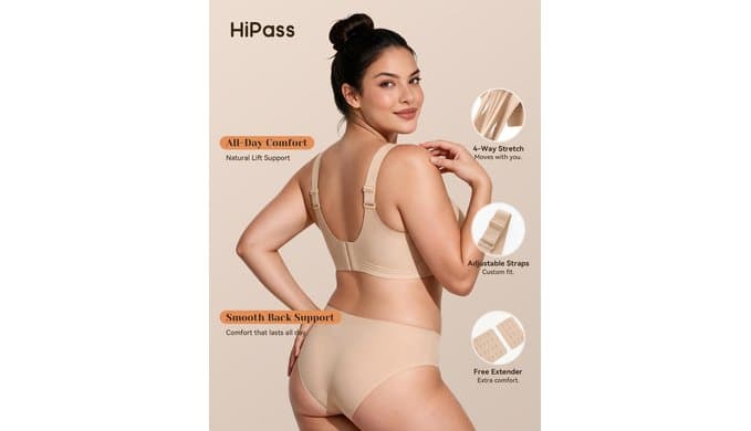 Jelly Bra Seamless Wireless Bra for Women No Underwire Bras Comfy Deep V thumbnail 3