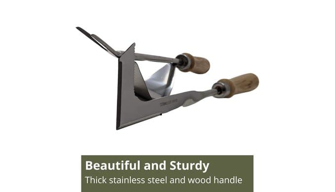 Weed Puller and Patio Paver Weeding Tool Set - Two Classic, Heavy Duty, Stainless Steel Weeding Tools with Beautiful Wooden Handles - by Truly Garden thumbnail 2