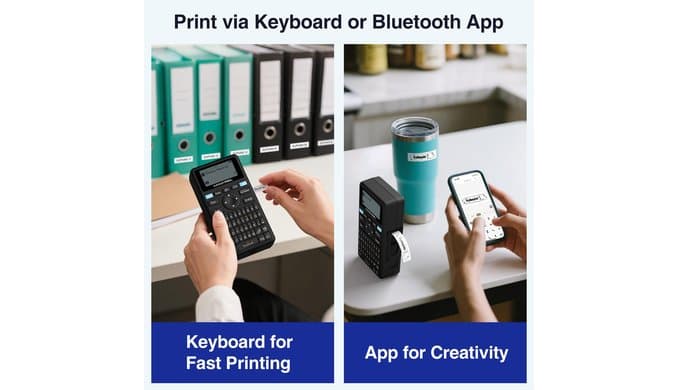 SUPVAN E11 Keyboard & Bluetooth Label Maker Machine with 4 Tapes thumbnail 2