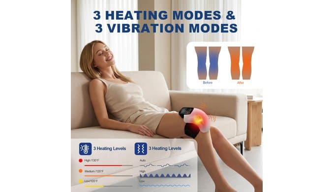 4 in 1 Knee Massager with Heat & Vibration, Red Light and 3D Massage thumbnail 3