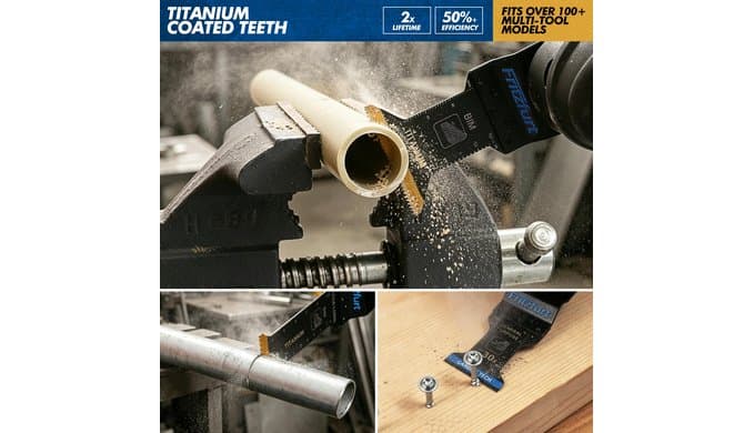 3PCS Oscillating Multi-Tool Blade Kit - Extra Long Plunge Blade, Standard Blade & Carbide General Purpose Blade for Deep Cuts, Flush Trim & Nail-Embedded Wood, Fits Dewalt Milwaukee Ryobi thumbnail 5