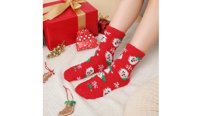 Fuzzy Socks for Women, Winter Slipper Socks for Women 5 Pairs thumbnail 3