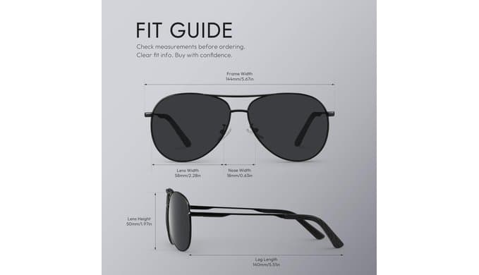 Eiuizah Polarized Aviator Sunglasses for Men Women UV400 Driving Shades thumbnail 5
