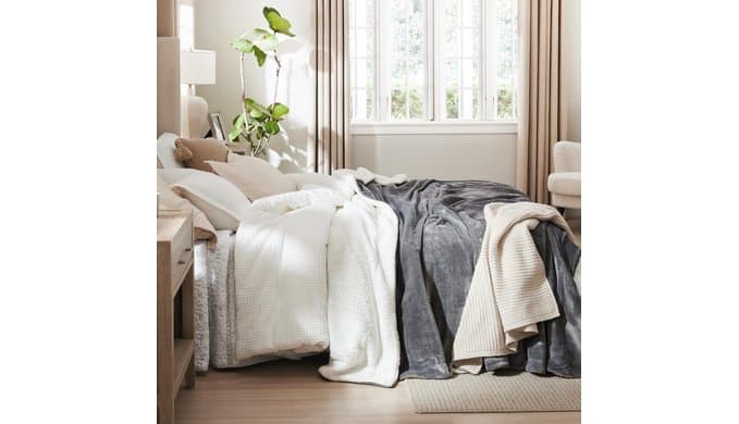 Bedsure GentleSoft Sherpa Fleece Throw Blanket for Couch, Non-Heated, Thick & Warm Cozy Comfort Christmas Blanket for Winter Fall, Soft Fuzzy Plush Throw Gifts for Women Room Decor, Grey, 50x60 Inches thumbnail 2