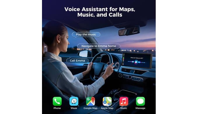9.26" Wireless CarPlay Screen with 4K+1080P Dual Dash Cam Front and Rear thumbnail 3