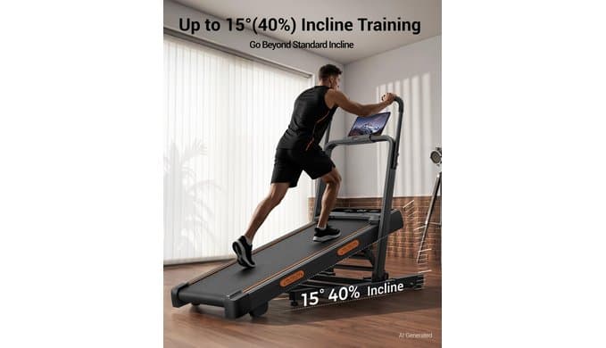 LONTEK Treadmill with 40% Incline & Handle Bar, Walking Pad with Incline thumbnail 2