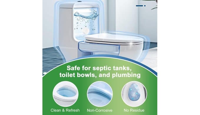 Toilet Bowl Cleaners Bleach Tablets 54 PACK, Automatic Toilet Tank Cleaner, Bathroom Cleaner Against Tough Stains, No Scrubbing, Continuous Clean, Sparkling Fresh thumbnail 5
