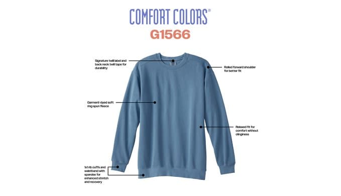 Comfort Colors Adult Crewneck Sweatshirt, Style 1566/1545 thumbnail 4