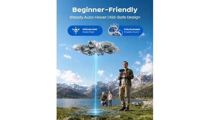Mini Drone with HD FPV Camera, Beginner Friendly RC Quadcopter for Teens Adults, 90° Tilt Lens, Altitude Hold, One Key Takeoff, 3D Flips, 3 Speed Modes, 2 Batteries 25 Mins Flight, Indoor Outdoor Gift (Gray) thumbnail 3