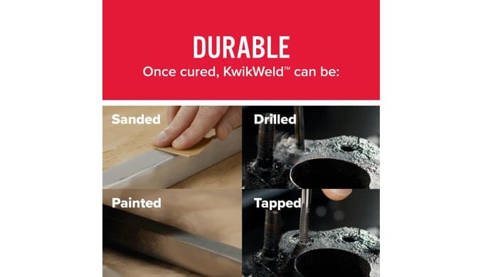 J-B Weld KwikWeld, 6 Minute Set Epoxy, Steel Reinforced Epoxy, High Strength - 2 Pack, Dark Grey (8276-2) thumbnail 5