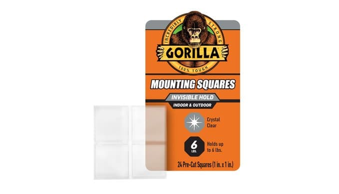 GORILLA Invisible Hold Double Sided Tape, 24 Pre-Cut 1" Mounting Squares thumbnail 1