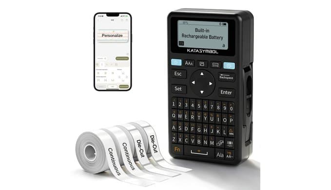 SUPVAN E11 Keyboard & Bluetooth Label Maker Machine with 4 Tapes thumbnail 1