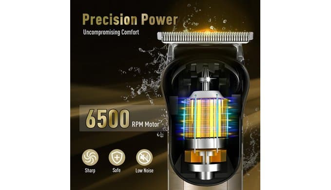 Solati Beard Trimmer for Men Professional Hair Clippers Kit with Zero Gapped Electric Waterproof Razor Shaver Set for Mustache Body Nose Ear Hair Facial Back Adjustable Precision Grooming Kit (Gold) thumbnail 4