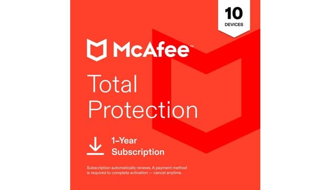 McAfee Total Protection 2027 Antivirus Software, 10 Devices | Auto-Renews thumbnail 1