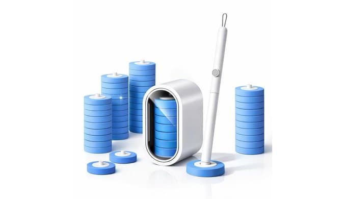 Disposable Toilet Brush with 24 Refills, Toilet Wand Kit with Holder, Wall Mounted Toilet Brush Set for Deep Cleaning Bathroom Bowl, Hygienic Toilet Bowl Cleaner Kit thumbnail 1