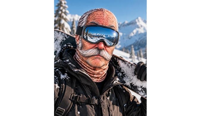 Funny Ski Mask For Men 3D Printed Face Old Man Balaclava Mask thumbnail 3