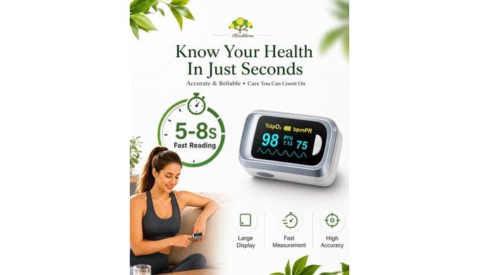 Fingertip Pulse Oximeter Blood Oxygen Saturation Monitor Pulse Ox, Heart Rate and Fast Spo2 Reading Oxygen Meter with OLED Screen Included Lanyard and 2 X AAA Batteries thumbnail 3