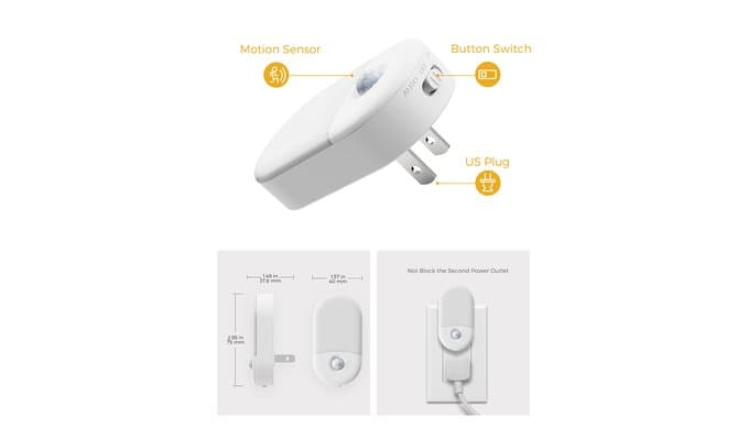 L LOHAS LED Motion Sensor Night Light, Motion Sensor Light Indoor, 30/60LM thumbnail 5