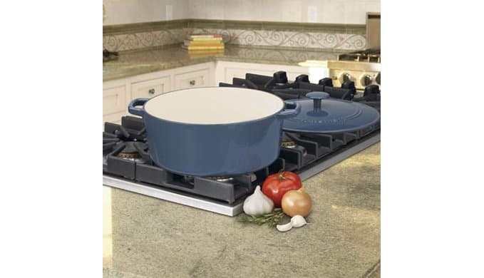 Cuisinart Chef's Classic Enameled Cast Iron Dutch Oven with Lid, Porcelain Enameled Interior, Oven Safe, Induction Compatible, 7-Quart, Round, Provencial Blue thumbnail 5