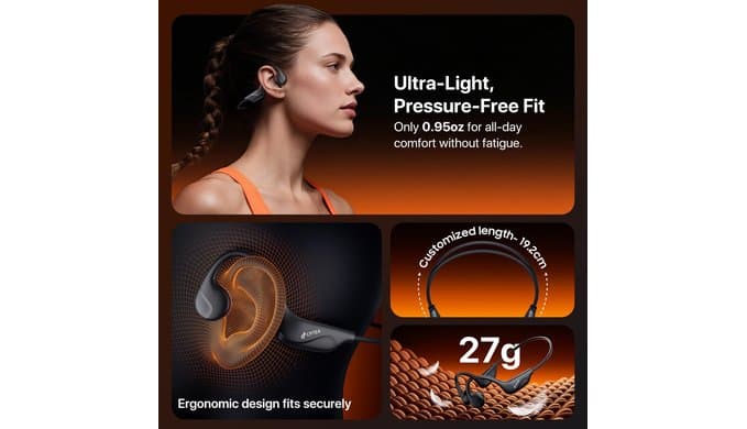 Bone Conduction Headphones, Open Ear Sports Headphones, Wireless Headset thumbnail 4