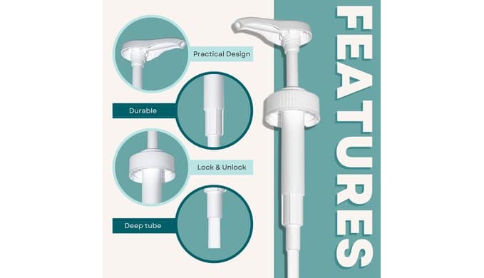 Gallon Pump Dispenser | for Plastic or Glass Bottles | Heavy-Duty Leak Proof for Commercial and Household Use | Pump for Gallon Jug | Non-BPA Plastic (Pack of 2) thumbnail 3