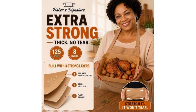 Air Fryer Liners Disposable, Unbleached Parchment Paper Baking Liners thumbnail 2