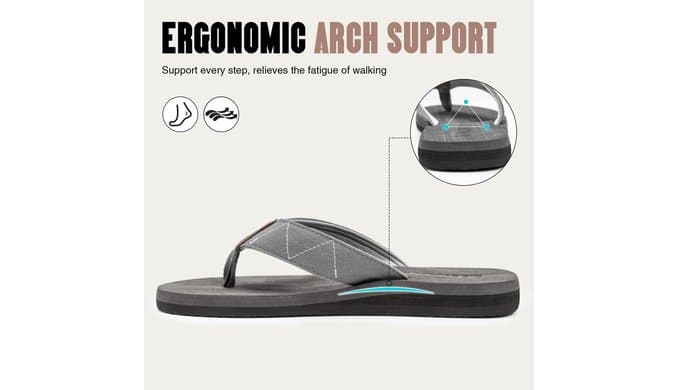 FITORY Men's Flip-Flops, Thongs Sandals Comfort Slippers for Beach thumbnail 4