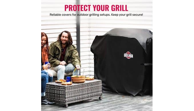 Waterproof BBQ Grill Cover for Outdoor Grills, 52 Inch, Black thumbnail 3