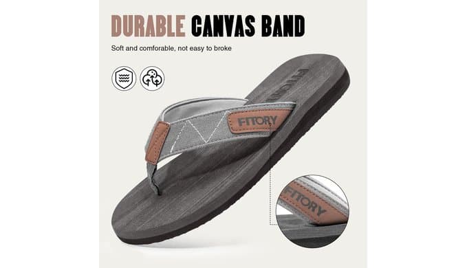 FITORY Men's Flip-Flops, Thongs Sandals Comfort Slippers for Beach thumbnail 5