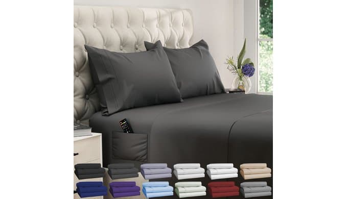 DREAMCARE King Size Sheets Set - King - Extra Deep - Gray thumbnail 1