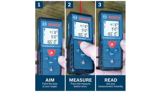 Bosch GLM165-40 Blaze Pro 165 Ft. Laser Measure, Laser Measuring Tool thumbnail 4