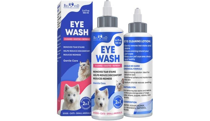 Dog Eye Drops & Eye Infection Treatment for Dogs and Cats – Soothe Infection & Allergy, Relieve Dry Eyes & Pink Eye, Pet Tear Stain Wash & Cleaner - Kitten Eye Drops for Discharge, Eye Rinse & Flush thumbnail 1