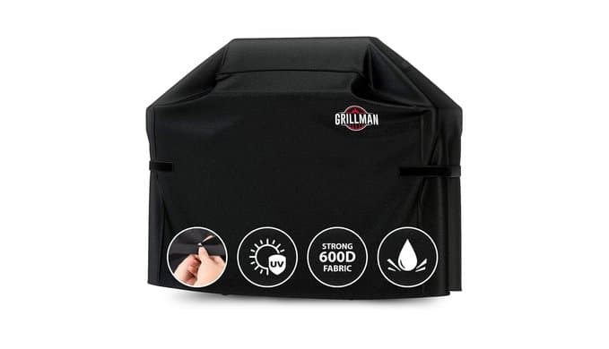 Waterproof BBQ Grill Cover for Outdoor Grills, 52 Inch, Black thumbnail 1