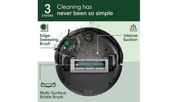 iRobot Roomba 105 Vac Robot Vacuum - Easy to use, Intense Power-Lifting Suction, LiDAR Navigation, Multi-Surface Cleaning, Cleans in Neat Rows, Self-Charging thumbnail 3