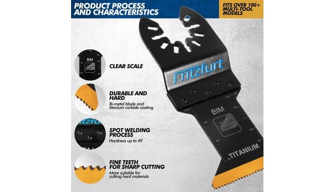 3PCS Oscillating Multi-Tool Blade Kit - Extra Long Plunge Blade, Standard Blade & Carbide General Purpose Blade for Deep Cuts, Flush Trim & Nail-Embedded Wood, Fits Dewalt Milwaukee Ryobi thumbnail 4
