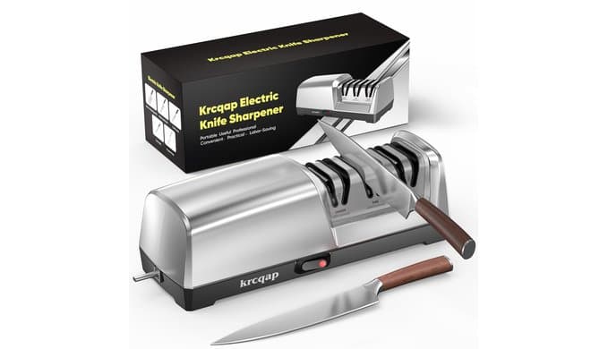 Electric Knife Sharpener for Kitchen Knives, 3-Stage, Fast, Repair, Polish thumbnail 1