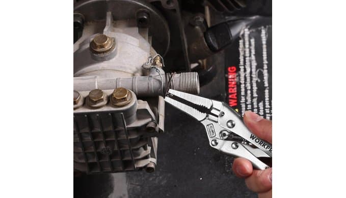 WORKPRO 6.5" Long Nose Locking Pliers, CR-MO Steel Construction with Perforated Screw, Multipurpose Clamping Tool for Automotive, Welding, and Home DIY thumbnail 2