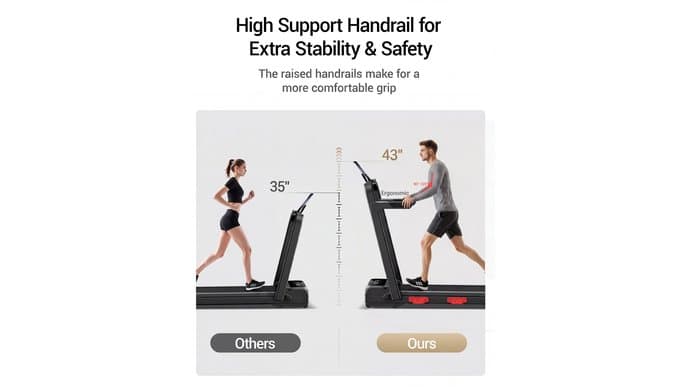 15% Auto Incline Walking Pad Treadmill with 12-Level, 43‌″ High Armrests thumbnail 3