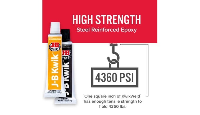 J-B Weld KwikWeld, 6 Minute Set Epoxy, Steel Reinforced Epoxy, High Strength - 2 Pack, Dark Grey (8276-2) thumbnail 3