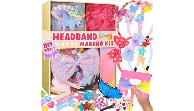 yasest Headband Making Kit - 89pcs DIY Craft Gift for 5 6 7 8 Year Old Girl thumbnail 1