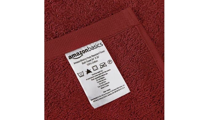 Amazon Basics Fade-Resistant 100% Cotton Washcloths for Bathroom, Soft Absorbent, 6-Piece, Crimson thumbnail 4
