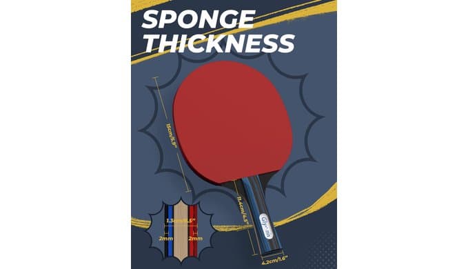 Glymnis Ping Pong Paddles Set of 4/2, Table Tennis Rackets Set and Balls thumbnail 4